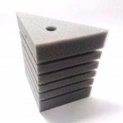 Corner filter sponge 15×10 dense, gray