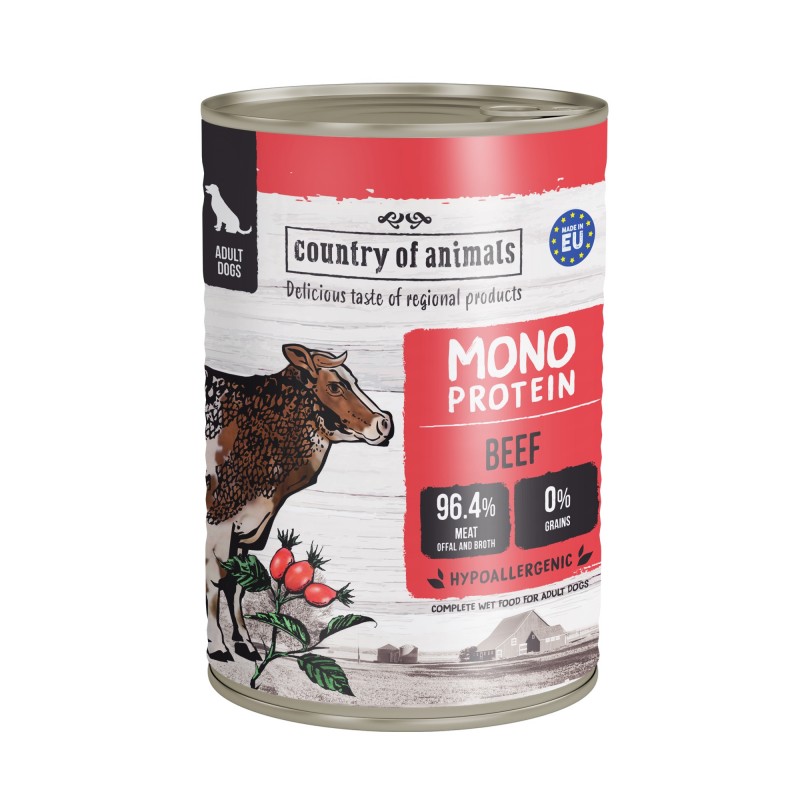 Country of Animals MONOPROTEIN BEEF wet food for adult dogs 400g