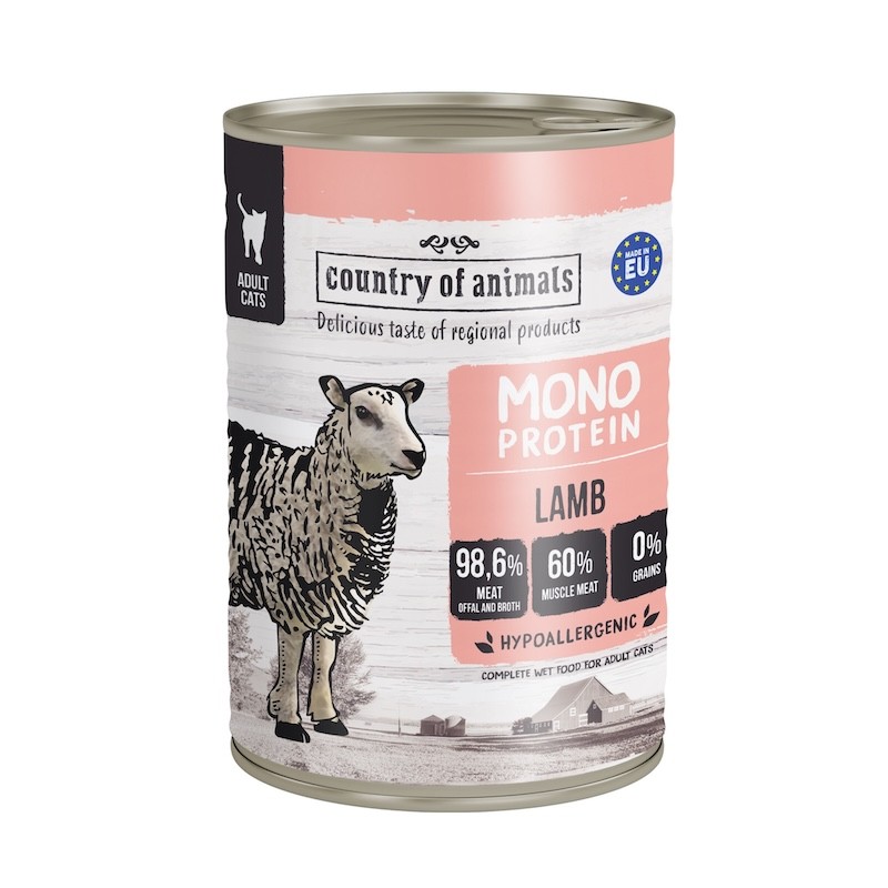 Country of Animals MONOPROTEIN Lamb wet food for adult cats 400g