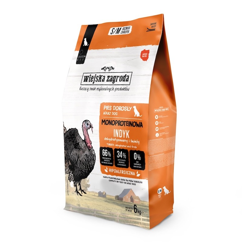 Country of Animals MONOPROTEIN LINE TURKEY dry dog food 6kg (kibble 1cm)