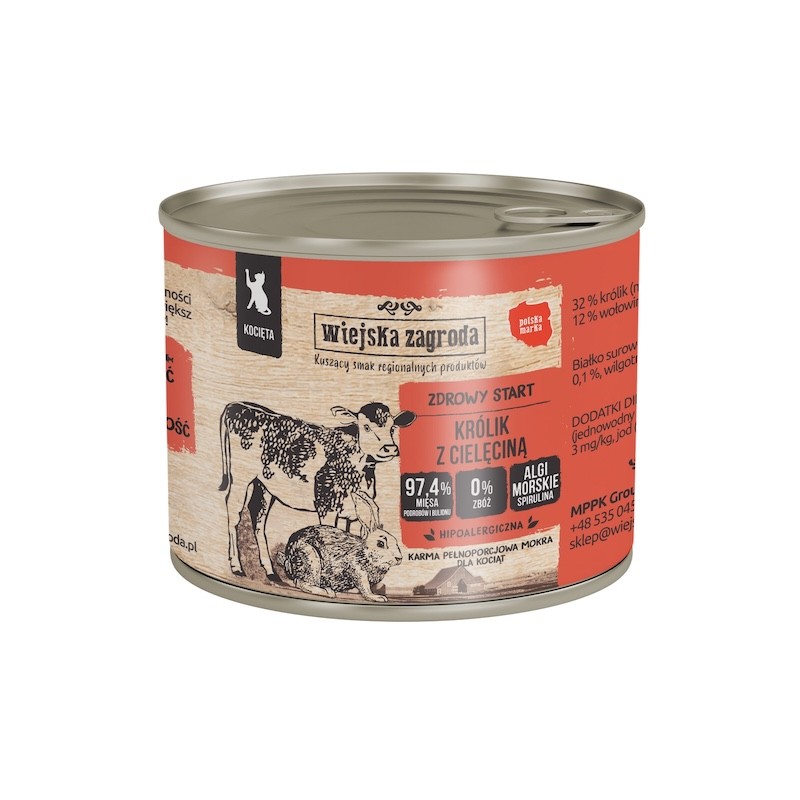 Country of Animals Rabbit with Veal Kitten 200g