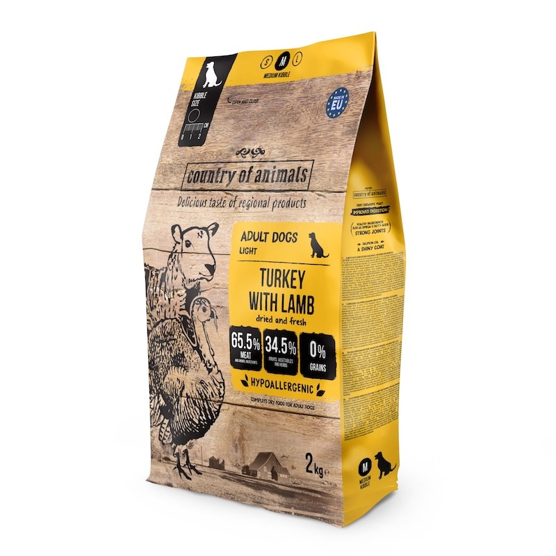 Country of Animals TURKEY WITH LAMB dry dog food 2kg (kibble 1cm)