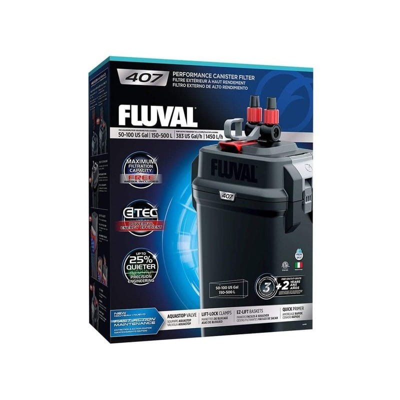 Fluval 407 Canister Filter, 50-100 US Gal / 150-500 L