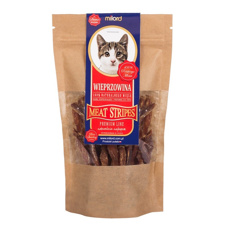 Milord Pork in strips 40g – cat treat, 100% dried meat