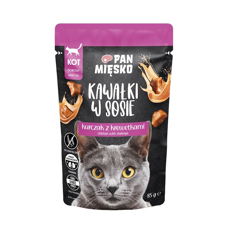 Mr Meaty Chunks in gravy Wet food for cat Chicken with shrimps (adult) 85g