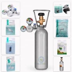 Professional CO2 Set for Planted Aquariums with Full 2L Cylinder + Solenoid Valve