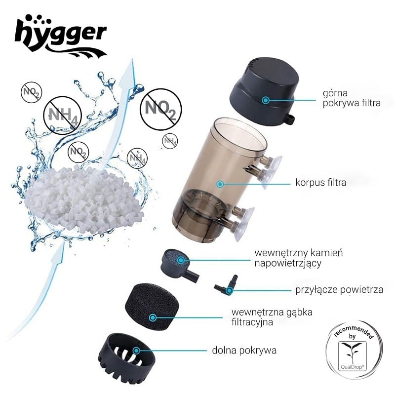 Qualdrop Hygger Fluidizing biofilter with moving bed
