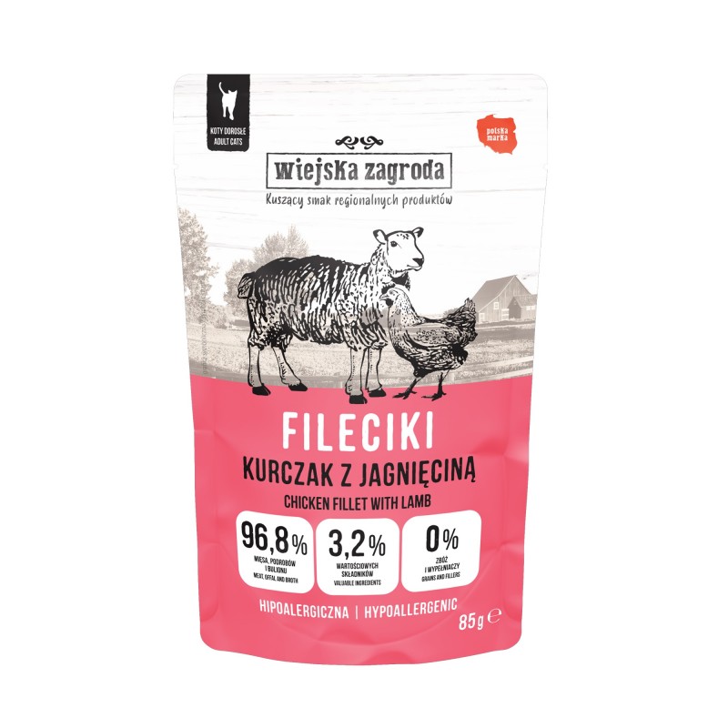 Wet cat food Country of Animals Chicken with Lamb fillets (adult) 85g