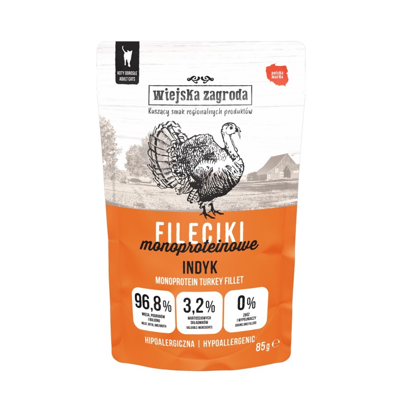 Wet cat food Country of Animals MONOPETINE Turkey fillets (adult) 85g
