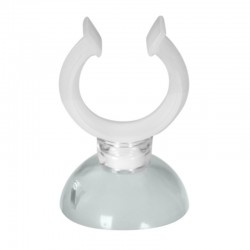 White Suction Cup Holder for 16/22mm Hose – 22mm Clip